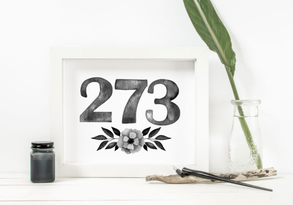 Black Watercolor Number Cliparts