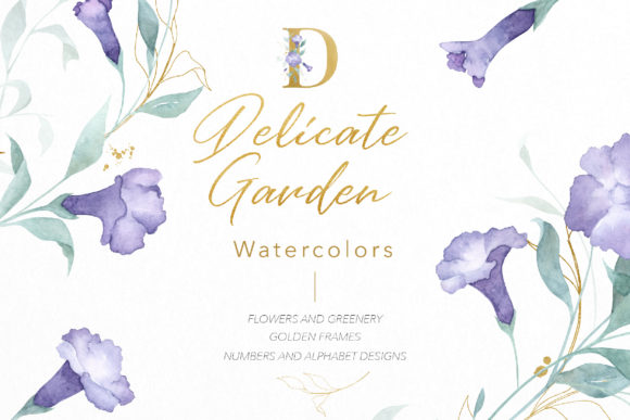 Delicate Garden Flowers Leafs Watercolor: Integrating Romantic Floral Assets into Professional Design Workflows