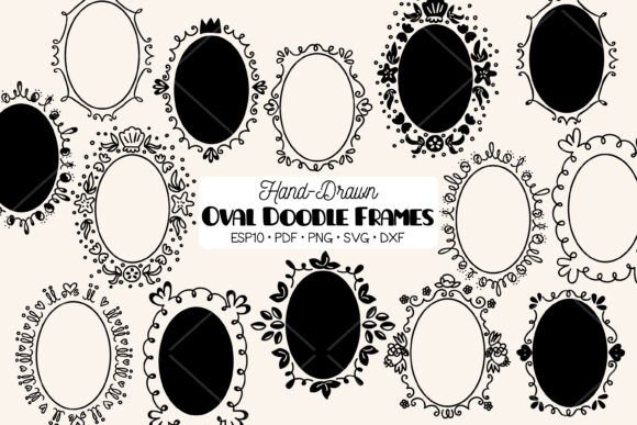 Elevating DIY Projects with Hand-Drawn Oval Frame Round Border Wreath Designs