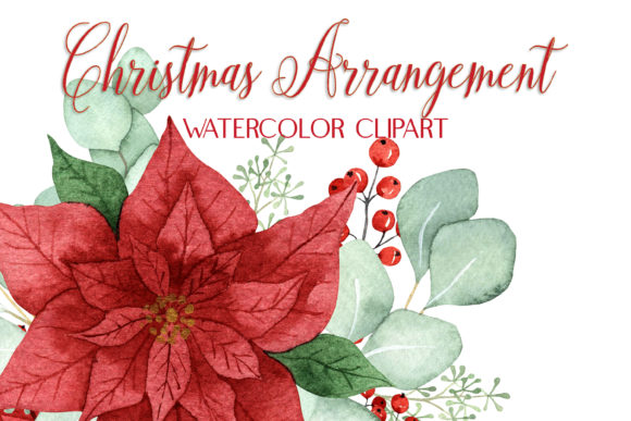 Elevating Holiday Design with Christmas Watercolor Bouquet Clipart