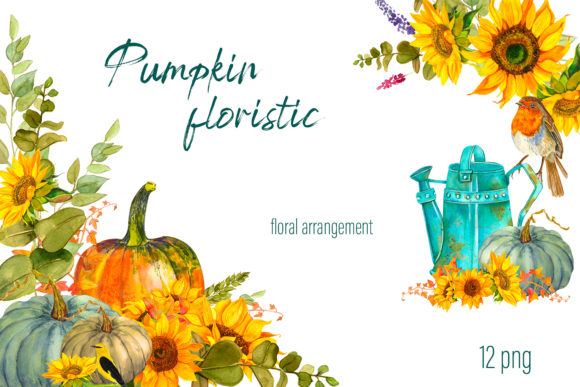 Embracing Autumn Aesthetics: A Guide to Using Watercolor Sunflower and Pumpkin Arrangements in Digital Design