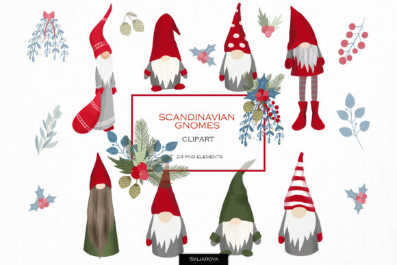 Embracing Nordic Charm: A Comprehensive Guide to Using Scandinavian Gnomes and Floral Clipart in Digital Design