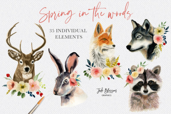 Evaluating Spring in the Woods Watercolor Animals for Creative Projects