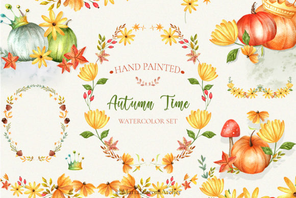 Evaluating the Autumn Time Watercolor Set for Seasonal Design Projects