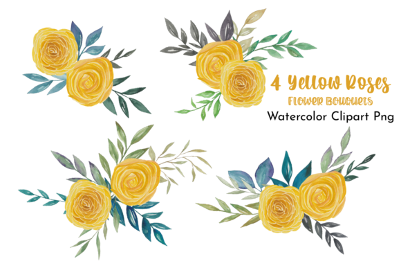 Evaluating Watercolor Yellow Roses Flower Bouquets for Creative Projects