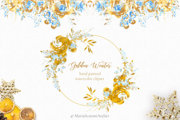 Golden Winter Watercolor Clipart Guide