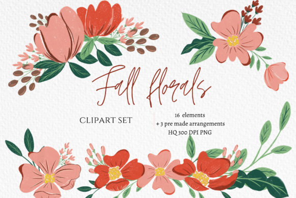 Hand Drawn Fall Flowers: Elevating Your Seasonal Designs with Authentic Digital Art