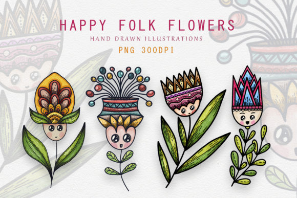 Happy Folk Flowers Clipart: Elevating Your DIY and Digital Design Projects