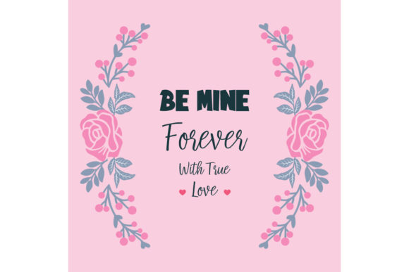 Modern Greeting Card Be Mine: Elevating Romance with Seamless Floral Vector Art