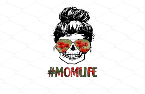 Mom Life Skull Poppy Flower Sunglasses: Elevating Apparel with High-Resolution Sublimation PNG Designs