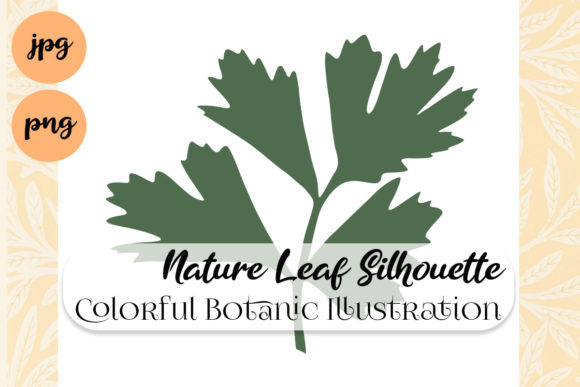 Nature Leaf Colorful Silhouette Herb Design