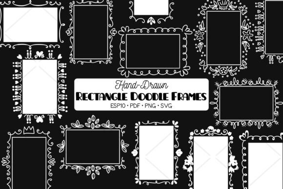 Rectangle Frame White Oblong Border: Elevating DIY Projects with Hand-Drawn Doodle Designs