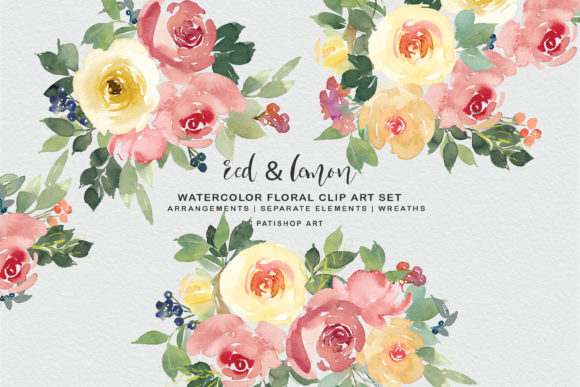 Red and Lemon Watercolor Bouquet Clipart Guide