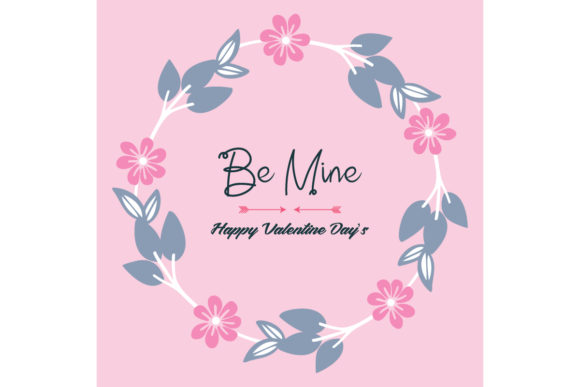 Romantic Card Be Mine: Floral Vector Design Guide