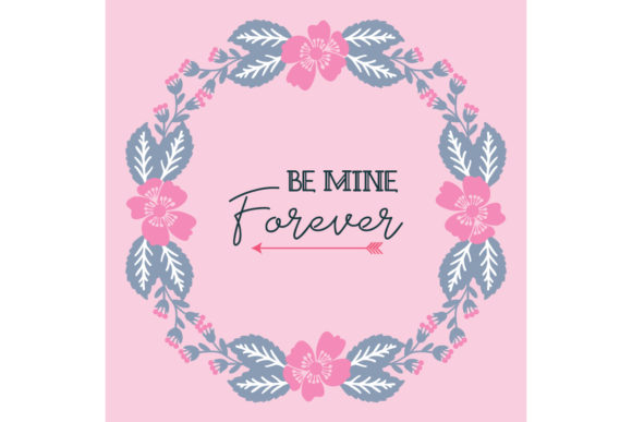Simple Shape Card Be Mine: Elevating Connection Through Elegant Floral Vector Design