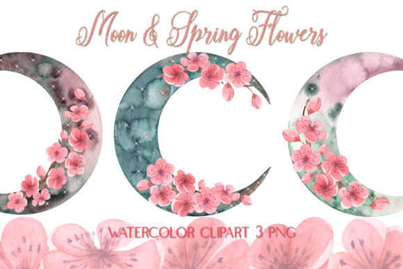 Watercolor Clipart Moon Spring Flowers: A Guide to Boho Floral Design