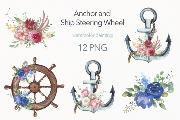 Watercolor Collection Anchors, Ship Wheels: Evaluation Guide