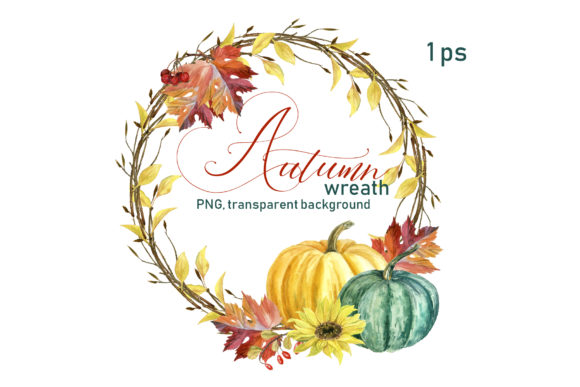 Watercolor Fall Wreath Clipart for Seasonal Design