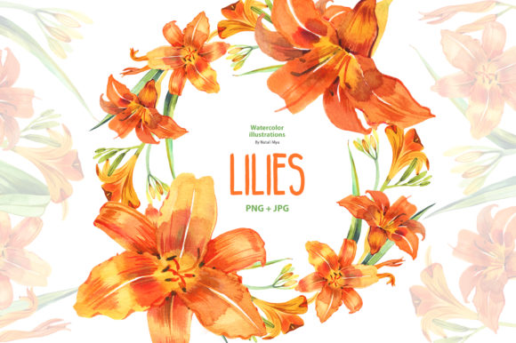 Watercolor Lilies: Versatile Clipart for Creative Projects