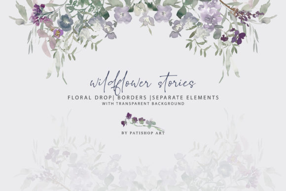 Watercolor Wildflower Borders Elements: Elevating Digital Design with the Wildflower Stories Collection